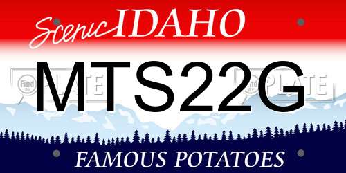 MTS22G Idaho License Plate