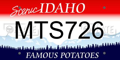 MTS726 Idaho License Plate