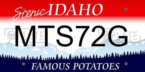 MTS72G Idaho License Plate