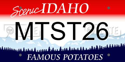 MTST26 Idaho License Plate