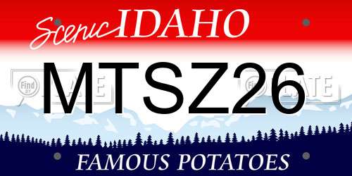 MTSZ26 Idaho License Plate