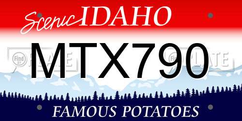 MTX790 Idaho License Plate