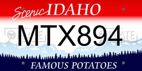 MTX894 Idaho License Plate