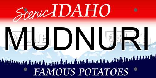 MUDNURI Idaho License Plate