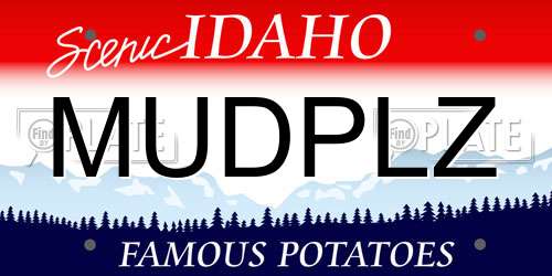 MUDPLZ Idaho License Plate