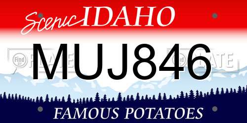 MUJ846 Idaho License Plate