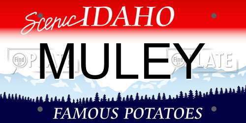 MULEY Idaho License Plate