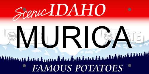 MURICA Idaho License Plate