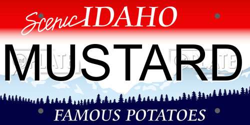 MUSTARD Idaho License Plate
