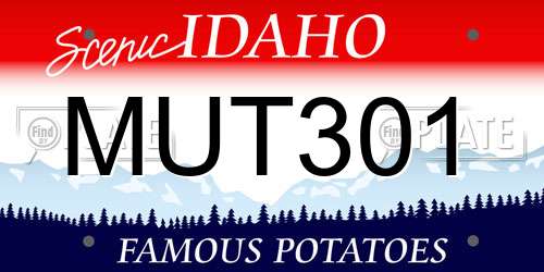 MUT301 Idaho License Plate