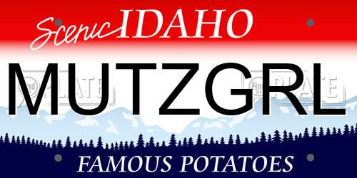 MUTZGRL Idaho License Plate