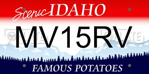 MV15RV Idaho License Plate