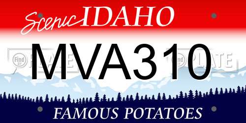 MVA310 Idaho License Plate