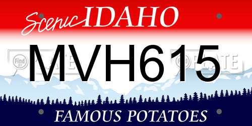 MVH615 Idaho License Plate