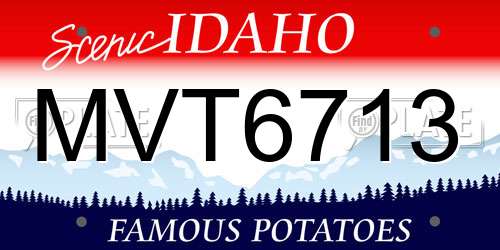MVT6713 Idaho License Plate