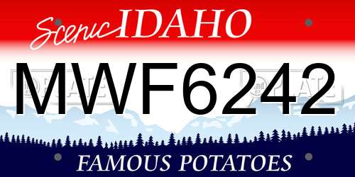 MWF6242 Idaho License Plate