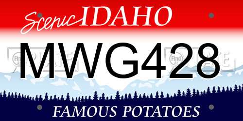 MWG428 Idaho License Plate