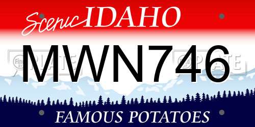 MWN746 Idaho License Plate