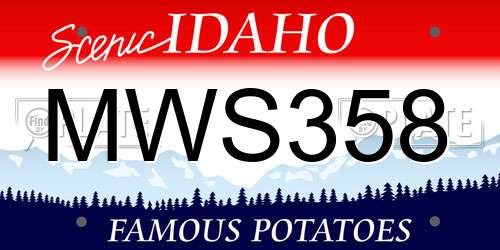 MWS358 Idaho License Plate