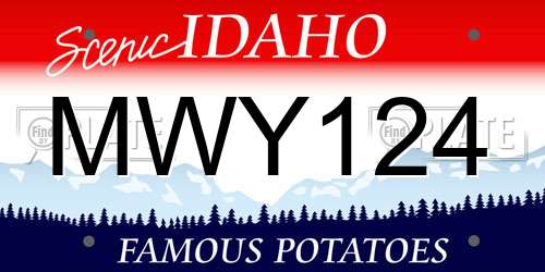 MWY124 Idaho License Plate