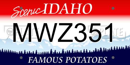 MWZ351 Idaho License Plate