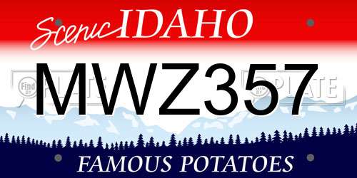MWZ357 Idaho License Plate