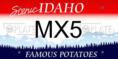 MX5 Idaho License Plate
