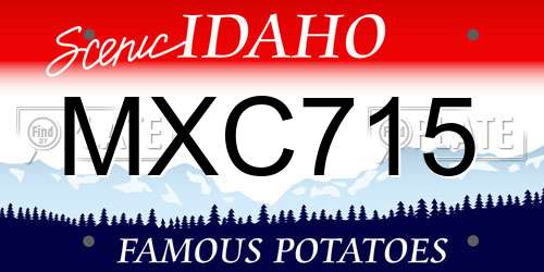 MXC715 Idaho License Plate