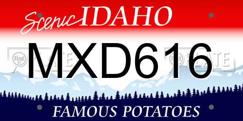 MXD616 Idaho License Plate