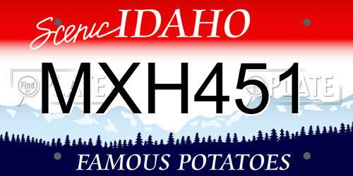 MXH451 Idaho License Plate