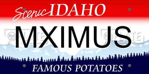 MXIMUS Idaho License Plate