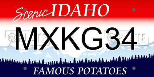 MXKG34 Idaho License Plate