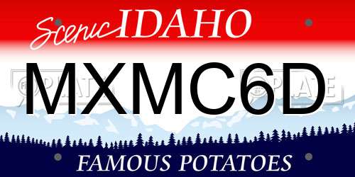 MXMC6D Idaho License Plate