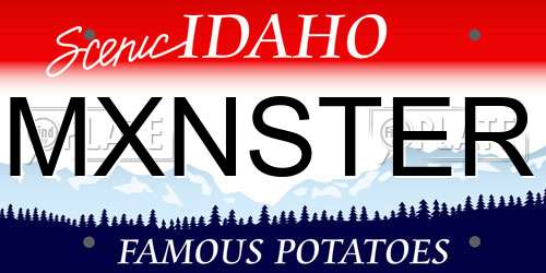 MXNSTER Idaho License Plate