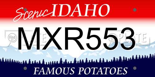 MXR553 Idaho License Plate