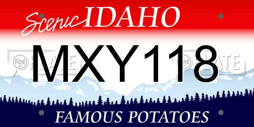 MXY118 Idaho License Plate
