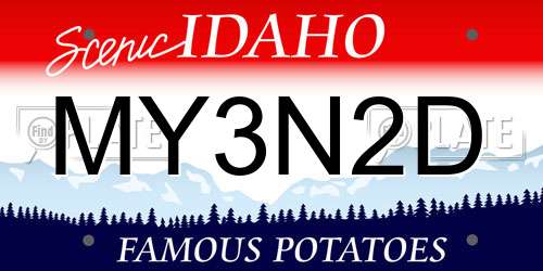 MY3N2D Idaho License Plate