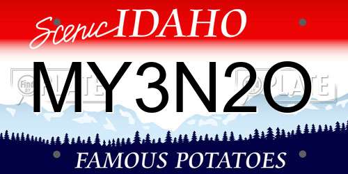 MY3N2O Idaho License Plate