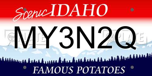 MY3N2Q Idaho License Plate