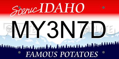 MY3N7D Idaho License Plate
