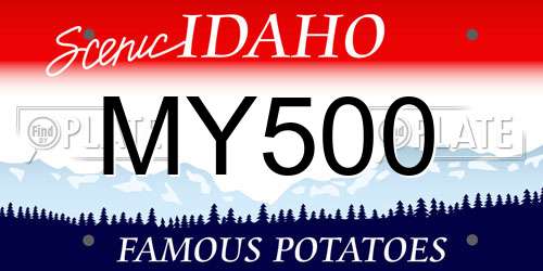 MY500 Idaho License Plate