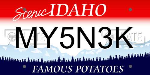 MY5N3K Idaho License Plate