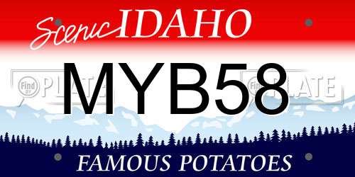 MYB58 Idaho License Plate