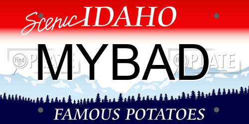 MYBAD Idaho License Plate
