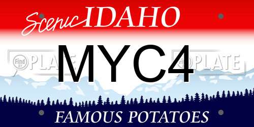 MYC4 Idaho License Plate