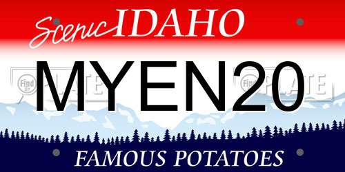 MYEN20 Idaho License Plate