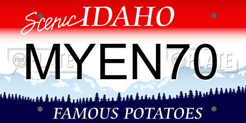 MYEN70 Idaho License Plate