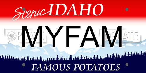 MYFAM Idaho License Plate