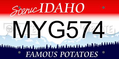 MYG574 Idaho License Plate
