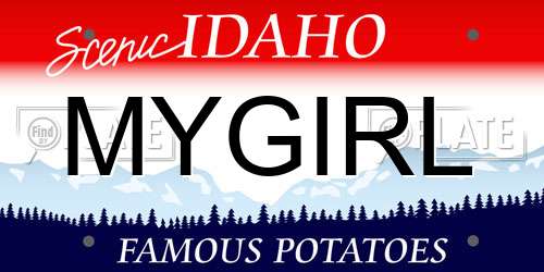 MYGIRL Idaho License Plate